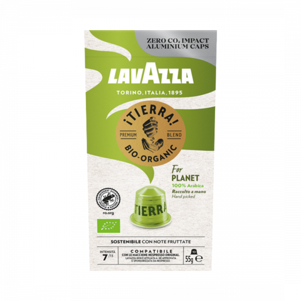 Lavazza Tierra Organic For Planet 7, Nespresso kompatibel, 10 Aluminium Kaffeekapseln
